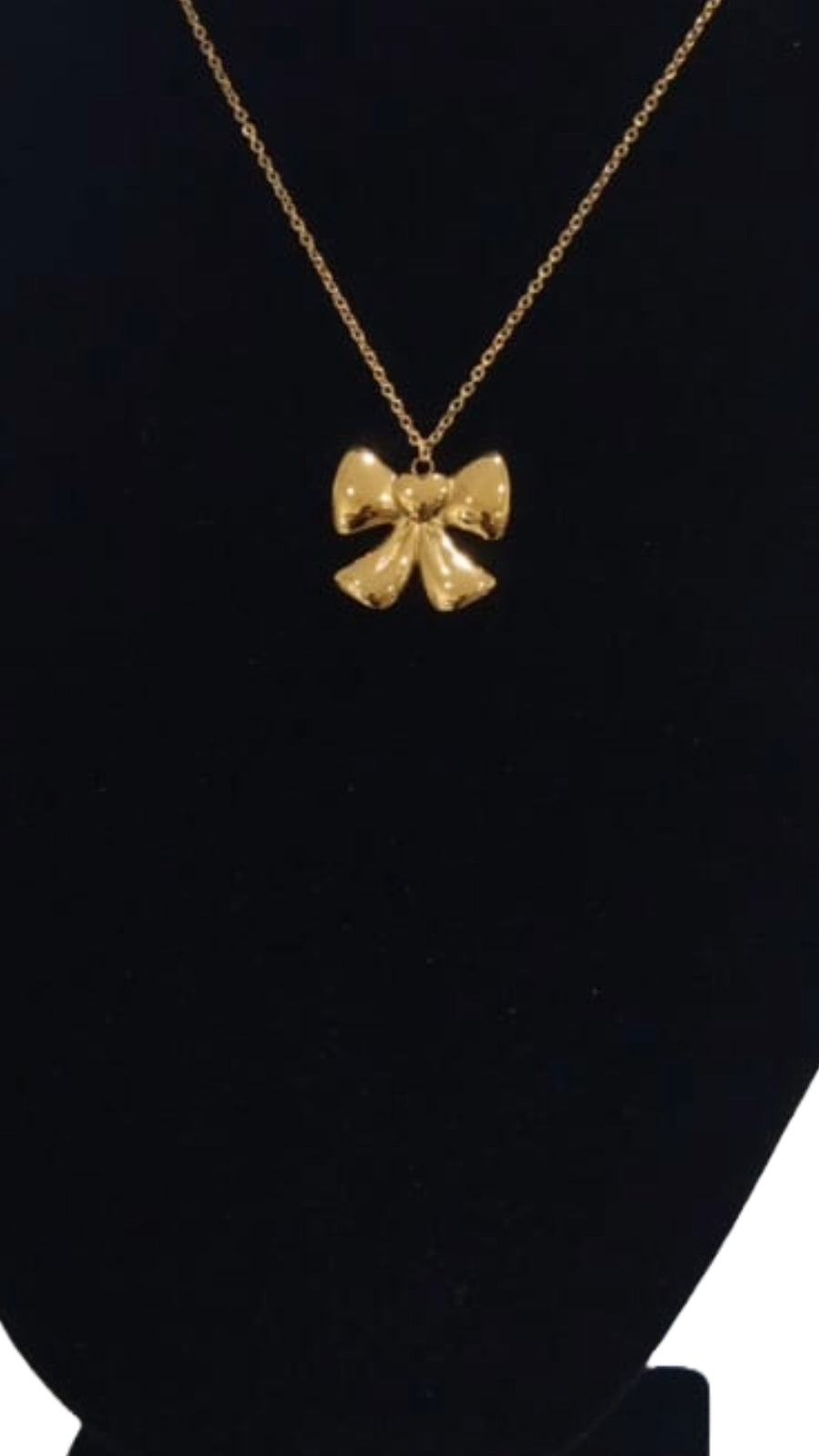 Collana in Acciaio dorato con fiocco