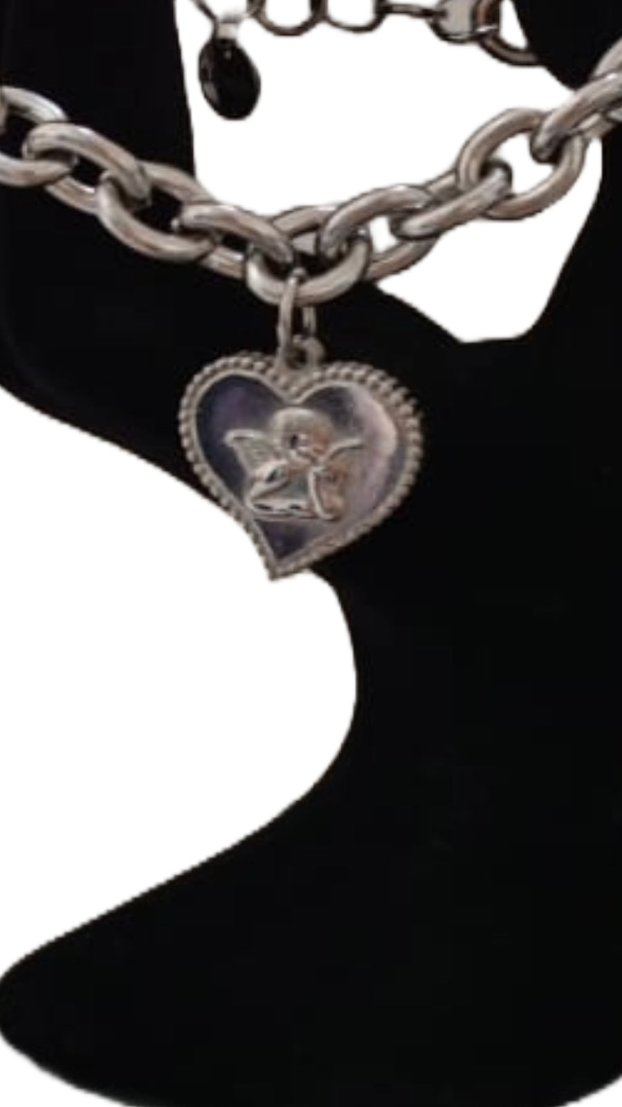 Bracciale in Acciaio a catena con pendente ad angelo