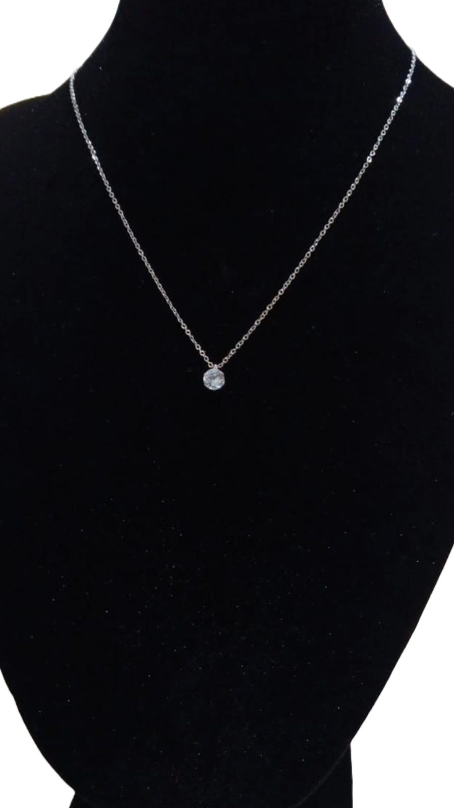 Collana in Acciaio con pendente di strass