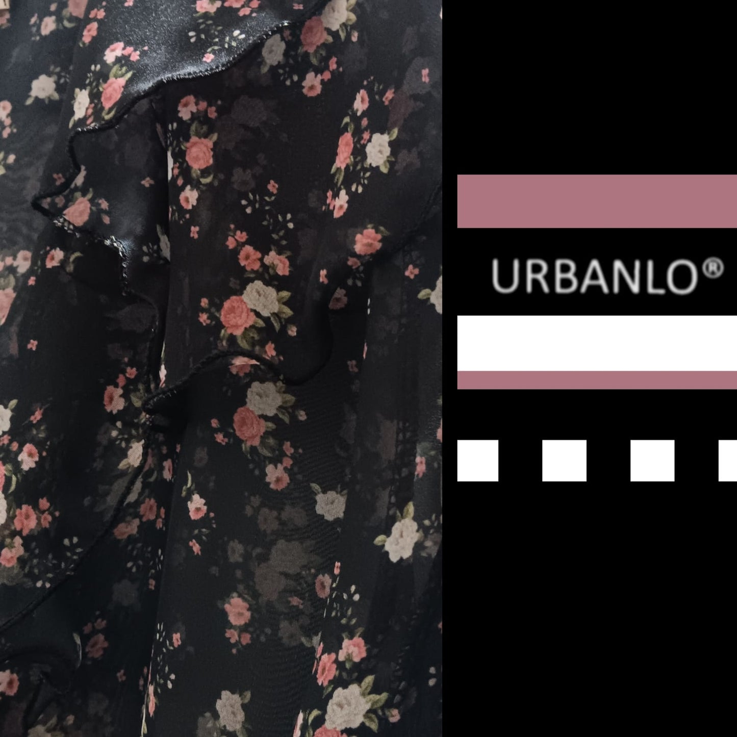 Maglia trasparente a fiorellini base nera