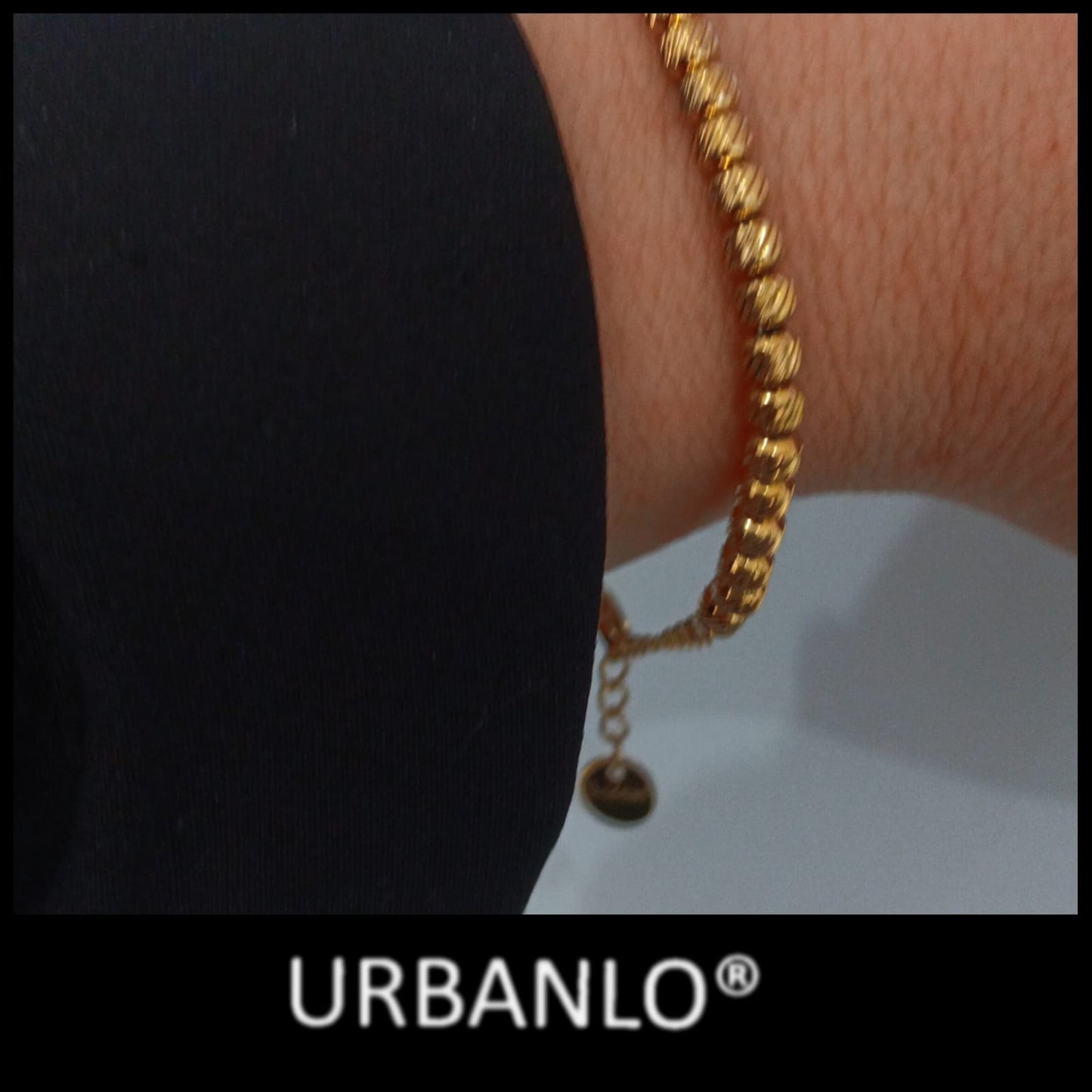 Bracciale in Acciaio con perline striate