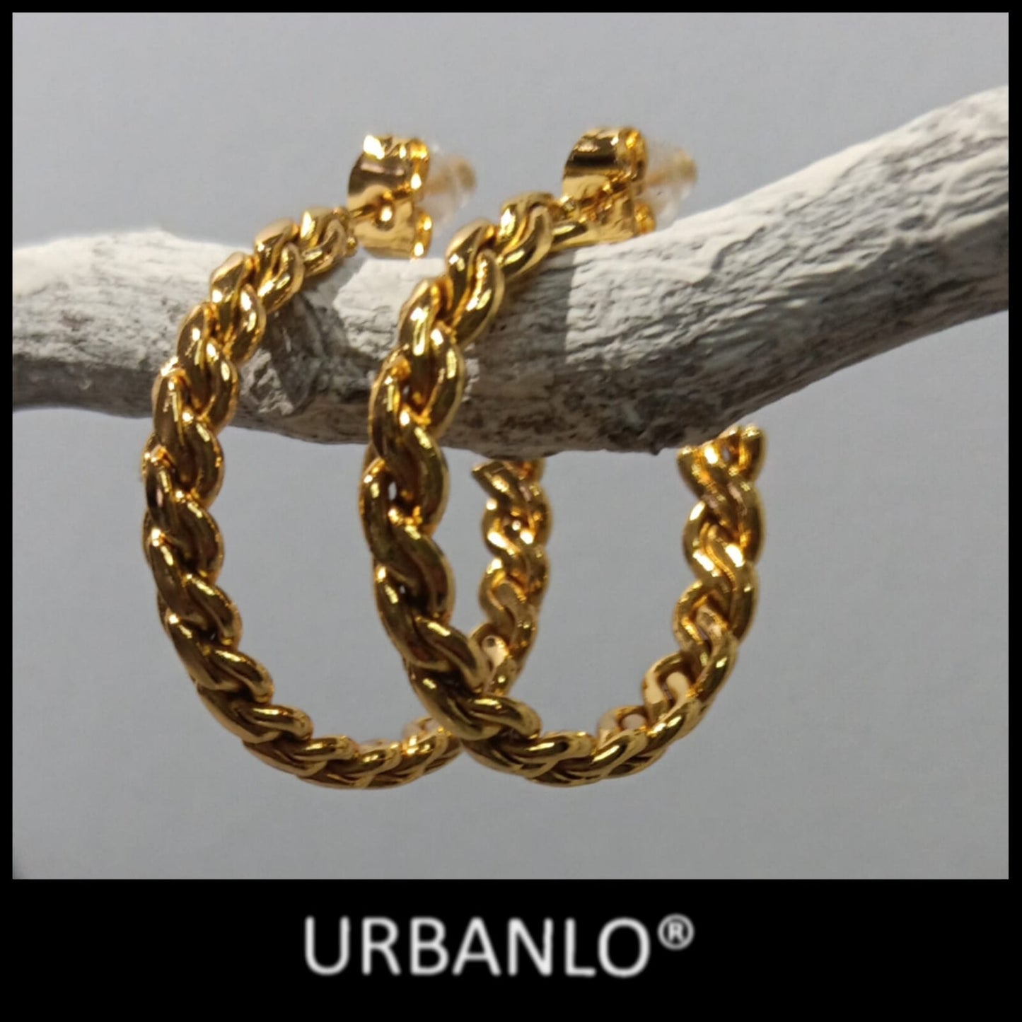 Cerchi in Acciaio dorato maglia intrecciata leggeri