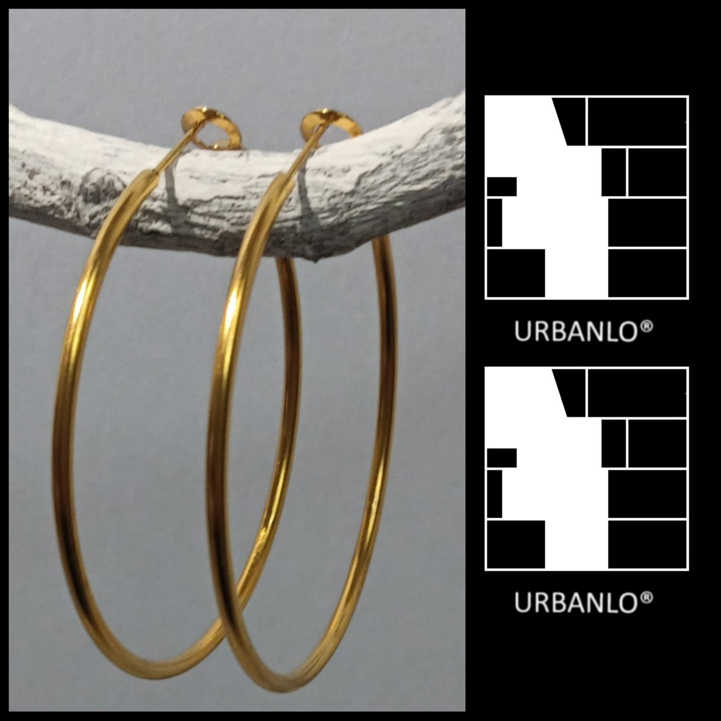 Orecchini in Acciaio dorato cerchi