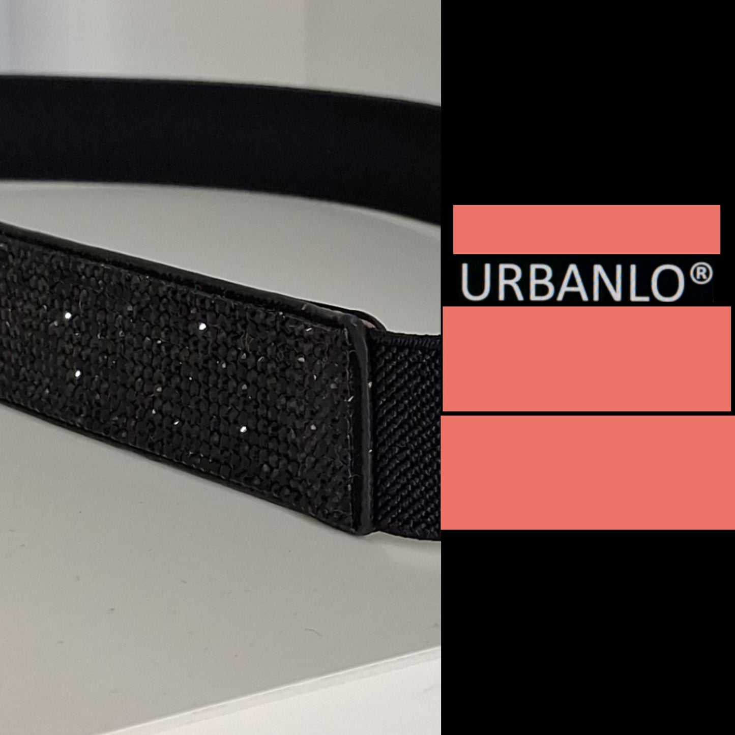 Cinta a molla con strass larghezza media
