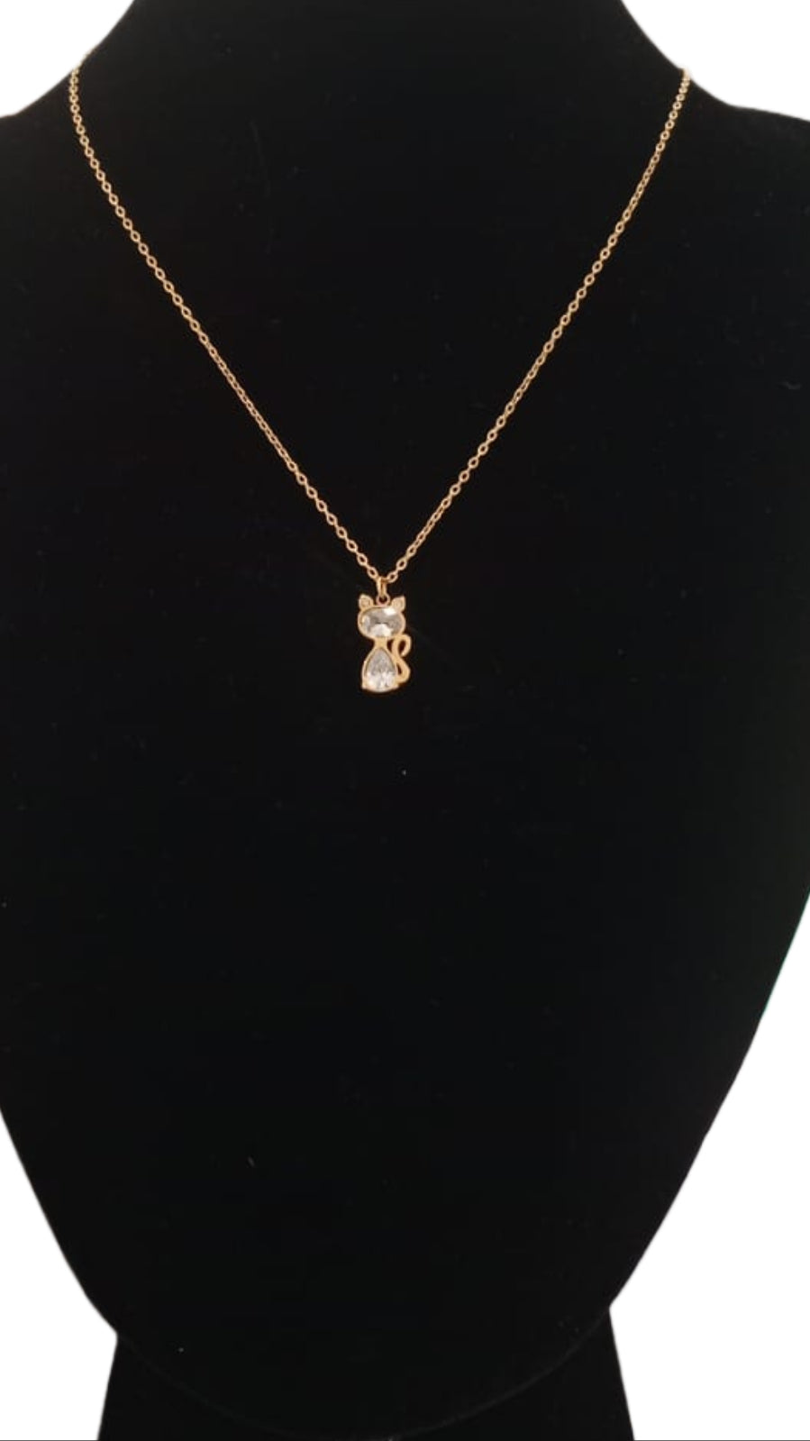 Collana in Acciaio con pendente a gattino