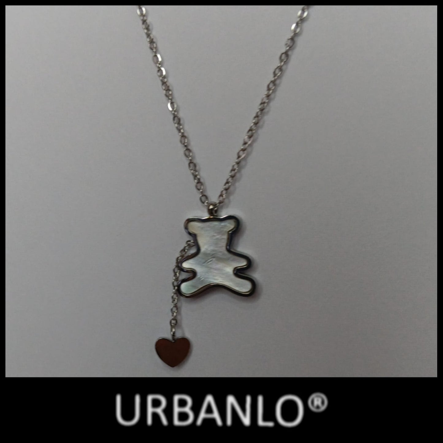 Collana in Acciaio dorato pendente orsetto