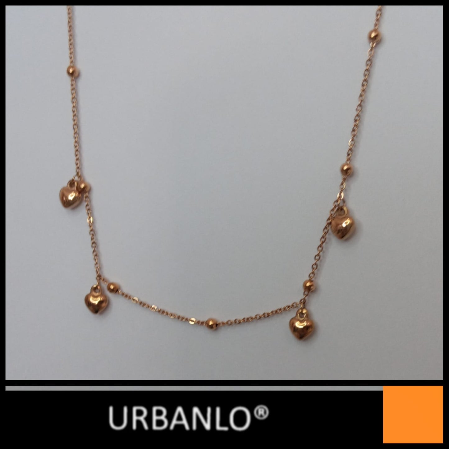 Collana in Acciaio bronzato con cuori
