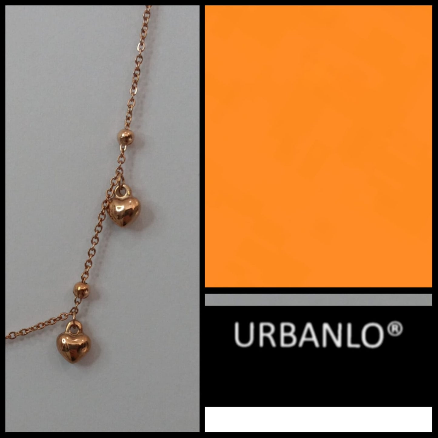 Collana in Acciaio bronzato con cuori