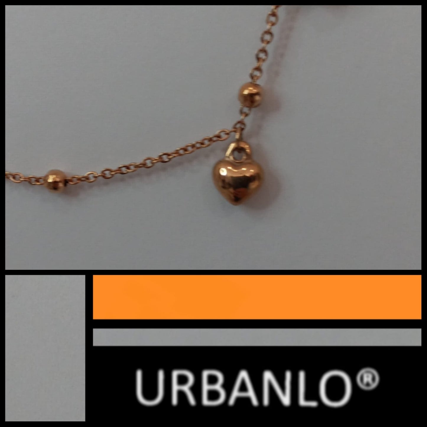 Collana in Acciaio bronzato con cuori