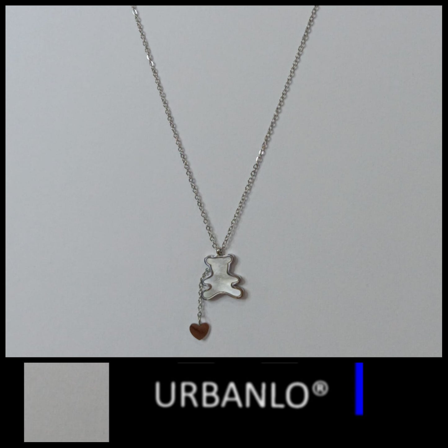 Collana in Acciaio dorato pendente orsetto