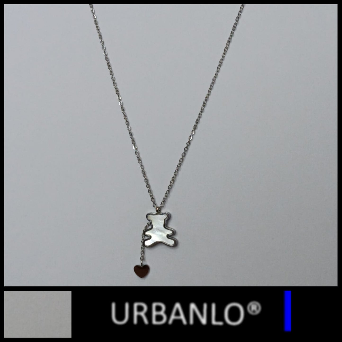 Collana in Acciaio dorato pendente orsetto