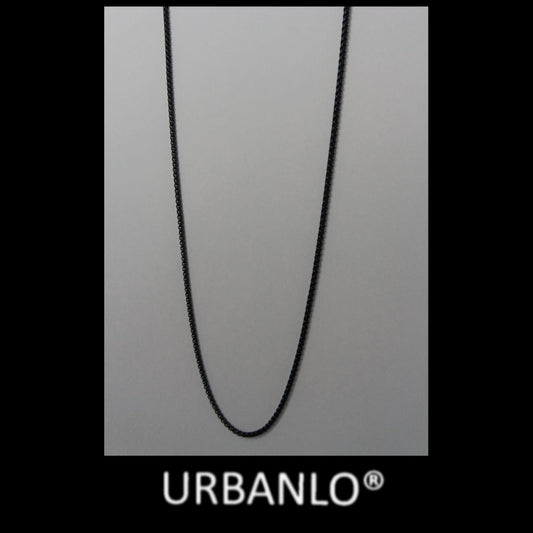 Collana in Acciaio nero filo spessore medio striato