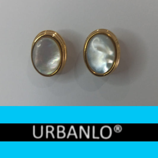 Orecchini in Acciaio dorato ovali