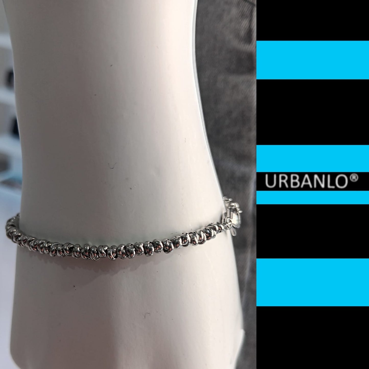 Bracciale in acciaio con perline