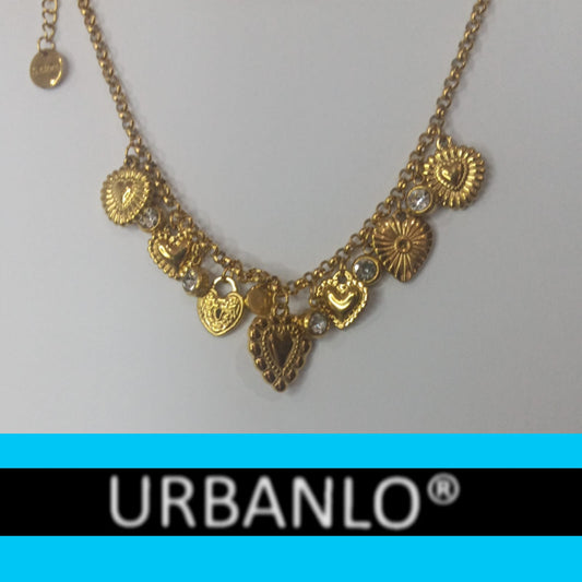 Bracciale in Acciaio  con cuori e pietre