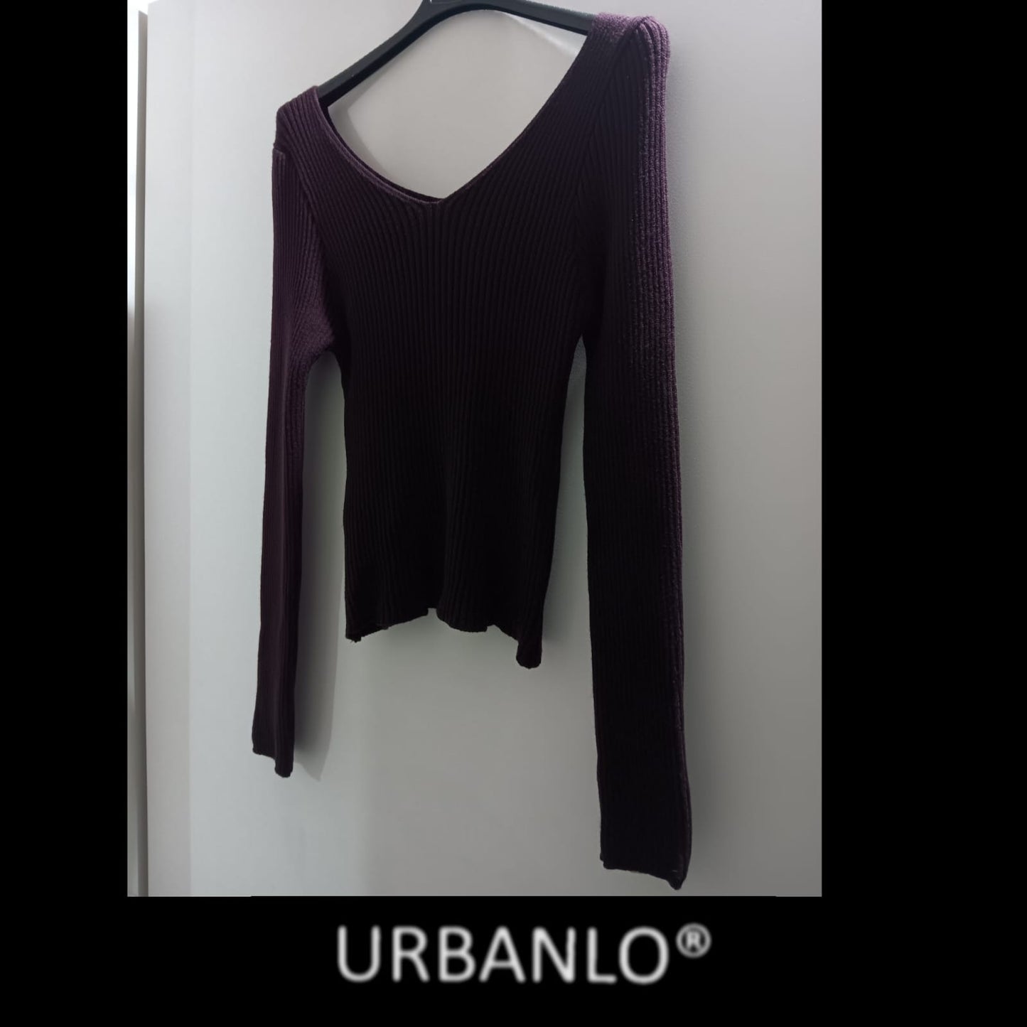 Maglia elasticizzata a punta bordeaux tessuto strie'
