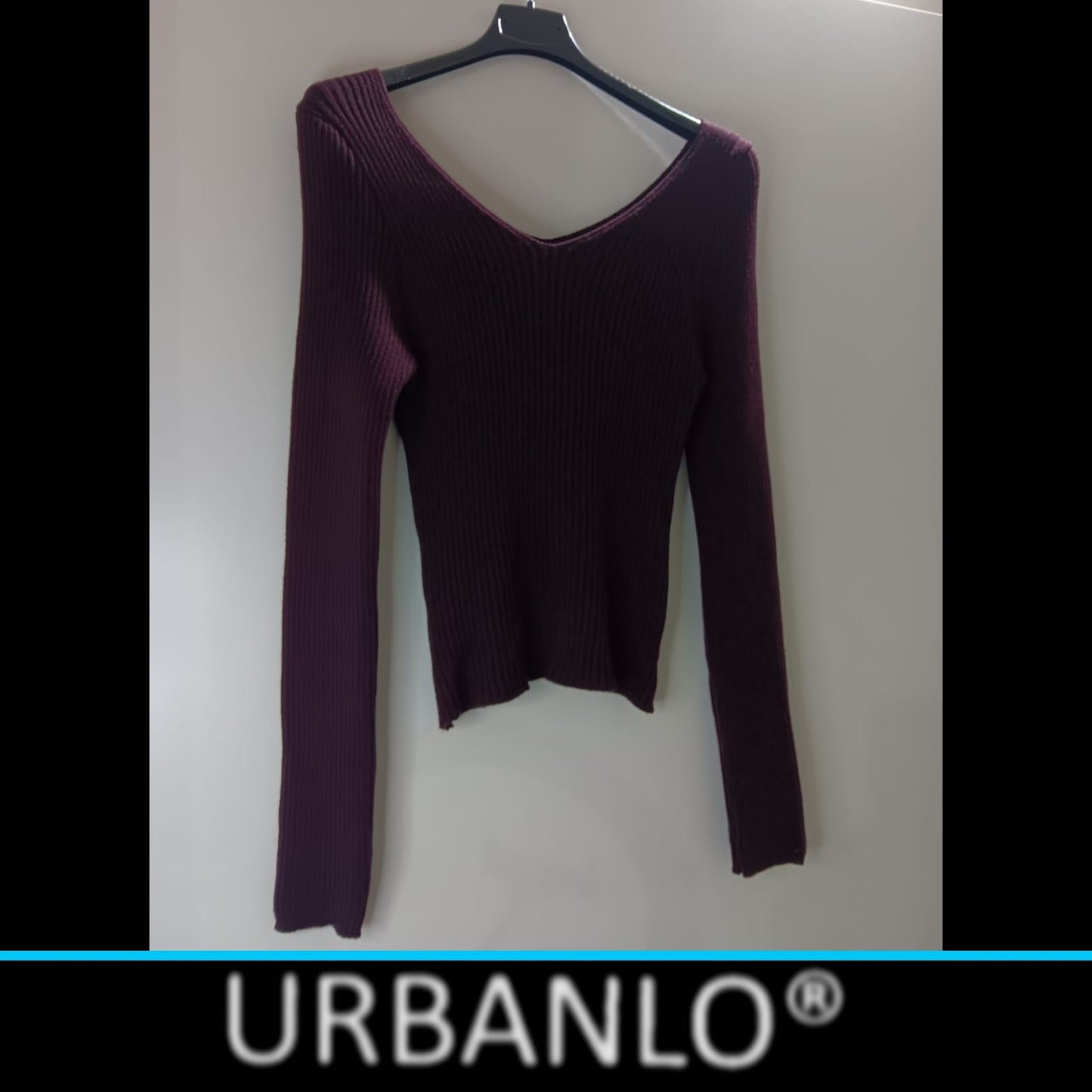 Maglia elasticizzata a punta bordeaux tessuto strie'
