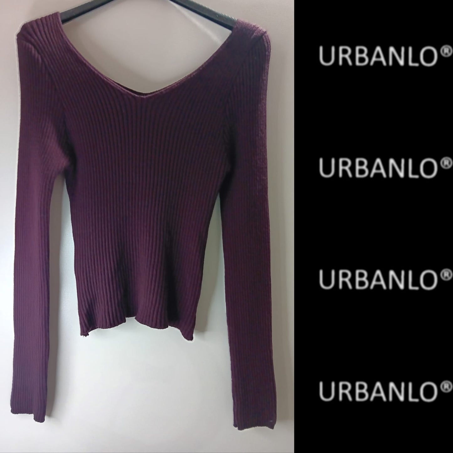 Maglia elasticizzata a punta bordeaux tessuto strie'