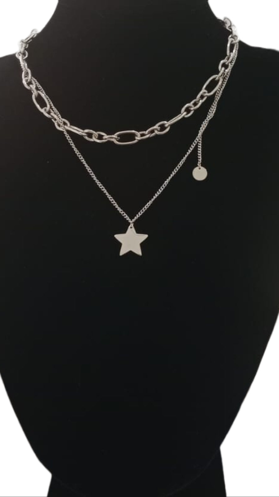 Collana in acciaio con catena e stellina