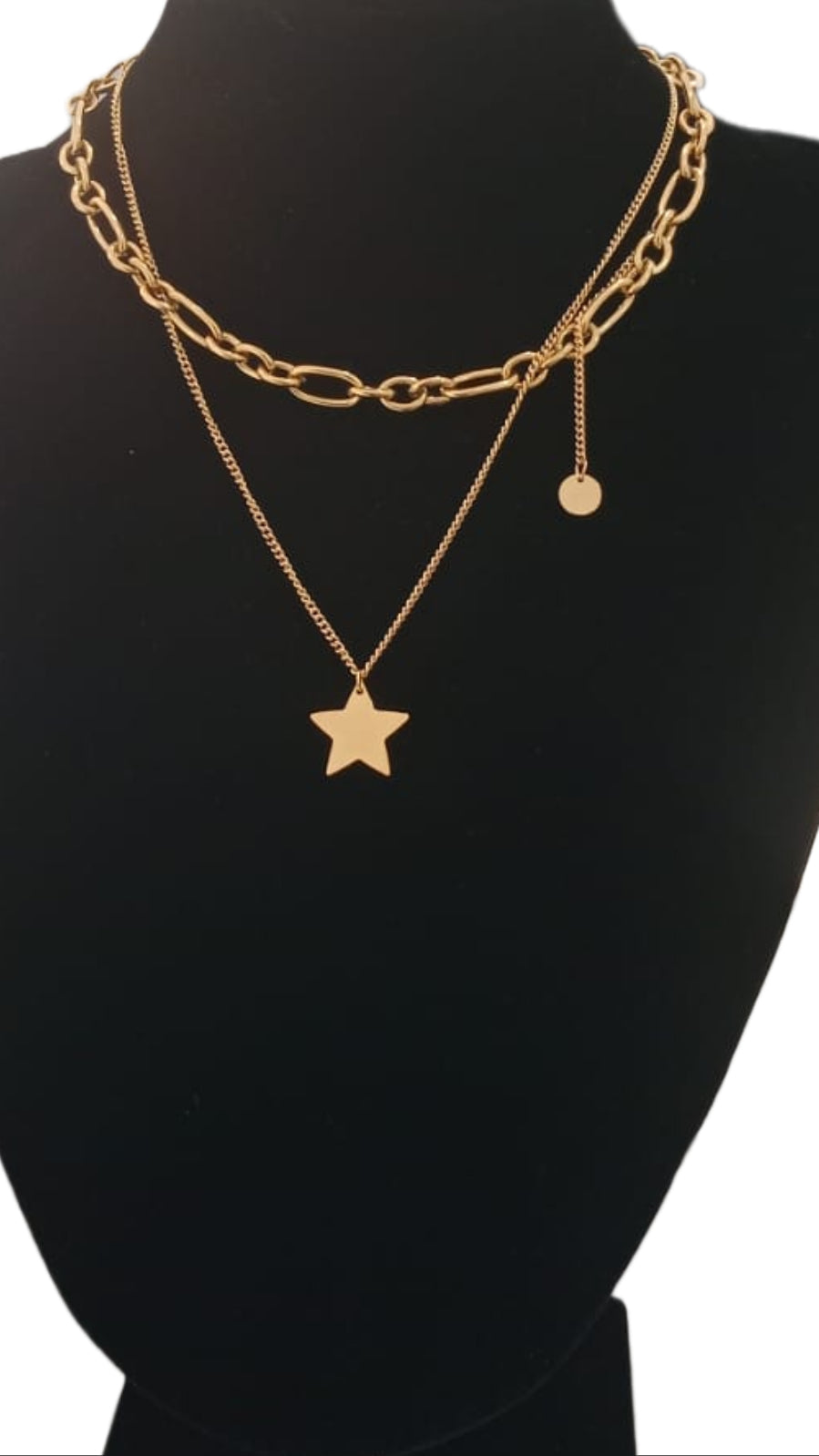 Collana in acciaio con catena e stellina